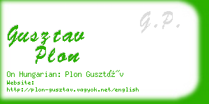 gusztav plon business card